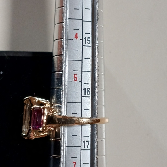 🌟14k Yellow Gold Beryl & Pink Tourmaline Ring🌟 - Picture 13 of 16